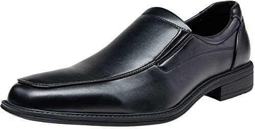 VEPOSE Men's Slip on Dress Shoes Formal Square Toe Loafer Oxfords(12,Black)
