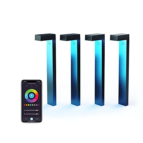 atomi smart WiFi LED Pathway Lights 4 Pack Starter Kit, 800 Lumens