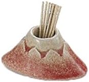 Japanese Ceramic Shigaraki ware. Red Mt. fuji toothpick stand. 3-1612