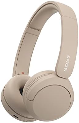 WH-CH520 Auriculares Bluetooth con 50 h de batería, sonido DSEE y micrófono integrado, Beige