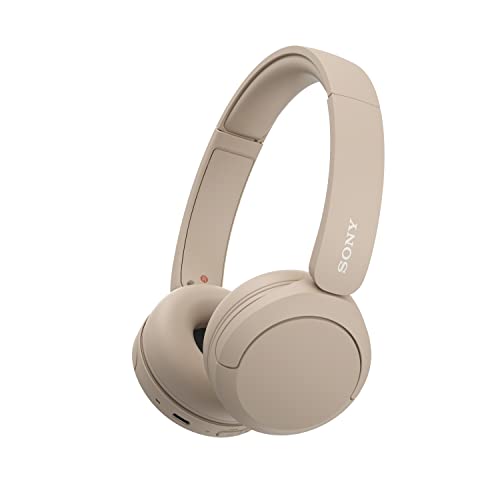 WH-CH520 Kabelloser Bluetooth On-Ear-Kopfhörer, hohe Klangqualität, leichtes Design, bis zu 50 Stunden Akkulaufzeit, Schnellladung, EQ, klare Gesprächsqualität, iOS & Android - Beige