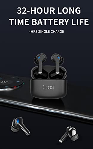 Wireless Earbud Bluetooth 5.1 Headphones with Charging Case, IPX7 Waterproof, 4 Mics in-Ear Earbuds, Long Playtime, High-Fidelity Stereo Earphones,ENC Noise Cancelling Headset for Sports and Work