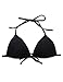 RELLECIGA Women Triangle Push-up Molded Paddings Halter Bikini Top S Black
