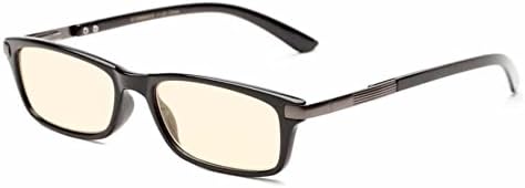 1.75 Melanin Coated Blue Blocking Anti Glare Lens Black Computer Reading Glasses Flex Temples Unisex Pouch