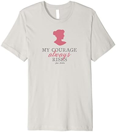 Men's My Courage Rises Pride and Prejudice Jane Austen Quote Shirt 2XL Silver