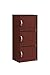 Hodedah 3 Door Bookcase Cabinet, MAHOGANY