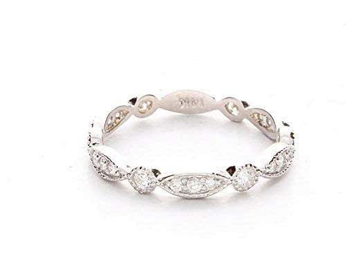 Amazon Com Art Deco Wedding Band Vintage Wedding Band Milgrain Wedding Ring Unique Diamond Wedding Band Vintage Diamond Wedding Ring Handmade