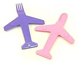 Airplane Fork & Spoon Set - by Luso Aviation (Purple / Pink)