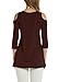 Afibi Womens Cold Shoulder 3/4 Sleeve Swing Tunic Tops for Leggings (Large, Coffe)