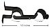 TEJATAN Double Curtain Rod Brackets (Set of 4, Black)