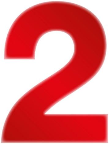 UK1One Stick On Self Adhesive Vinyl Numbers Stickers For Home Office Garden Caravan Boat [ Red, Number 2 ]
