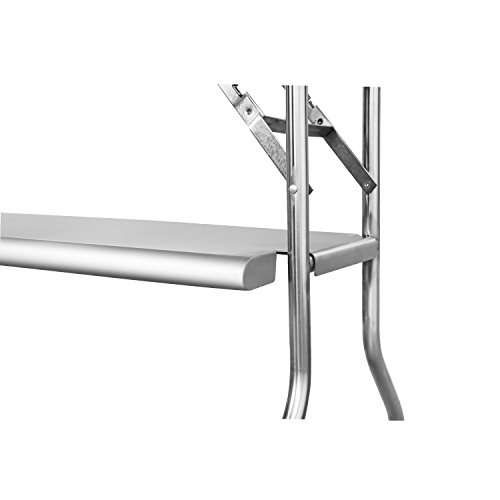 Royal Gourmet Commercial Stainless Steel Double-Shelf Folding Work Table, 48" L x 24" W
