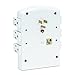 Innovera Wall Mount Surge Protector, 6 ac outlets, 2,160 j, White