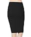 Women's High Waist Stretch Bodycon Pencil Skirt Knee Length Midi Straight Skirt (M, Black)