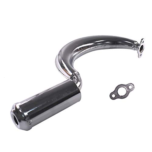 Supermotorparts Chrome Banana Muffler Exhaust Pipe 66cc 80cc Motorized Bicycle Engine Part - Thumbnail 6