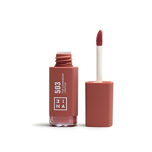 3INA MAKEUP - The Longwear Lipstick 503 - Nude - Rouge à Lèvres Nude avec Acide Hyaluronique - Rouge à lèvres Mat Liquid - Couleur des Lèvres Hautement Pigmenté Mat - Vegan - Cruelty Free