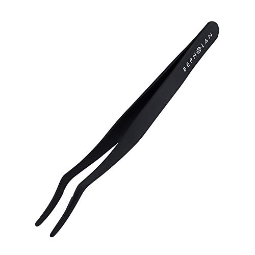 BEPHOLAN False Eyelashes Applicator Tool Eyelash Extension Tweezers Remover Clip Tweezers Nipper (Black)