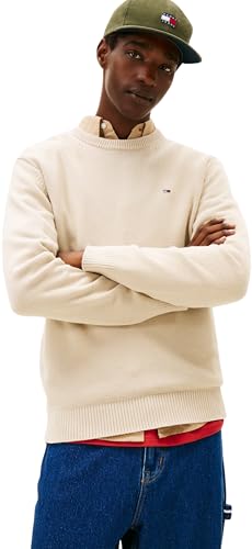 Maglione da Uomo Tjm Slim Ess Ext DM0DM21787 Pullover Maglione, Beige (Sabbia del Golfo), M, Beige (Sabbia del Golfo), M