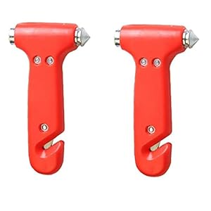 Praktische Safety Hammer Solid Car Window Breaker gordelsnijder Duurzaam vluchttoestel Gereedschap Red 2 stuks Auto…