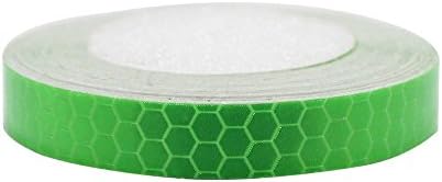 Gullivery 1cm x 5m Waterproof High Intensity Fluorescent Green Self-Adhesive Safety Warning Reflective Tape,for Bicycle,Motorcycle,Car,Baby carriage