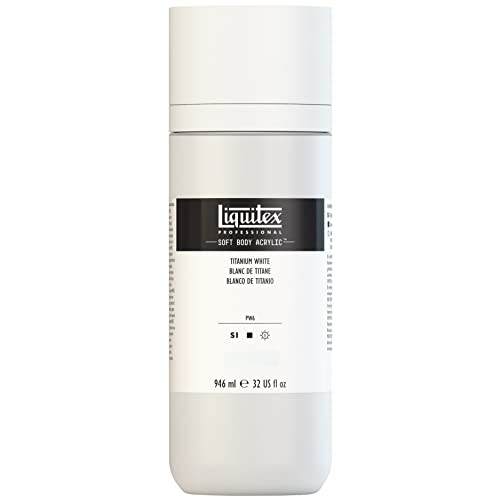Liquitex 1946432 Professional Acrylic Paint Soft Body - Artist Paint in Creamy Opaque Consistency, High Pigmentation, Lightfast and Ageing Resistant, 946 ml Bottle - Titanium White