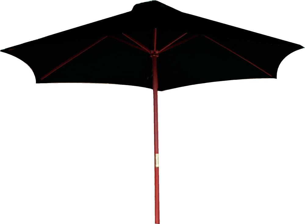 Kingfisher 2.4m Wooden Black Garden Parasol