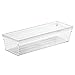 mDesign Plastic Kitchen Cabinet Drawer Organizer Tray - Utensil and Tool Storage Bin - 9 Inch Long Pantry and Kitchen Drawer Organization for Cutlery and Gadgets - Mesa Collection - 6 Pack - Clear