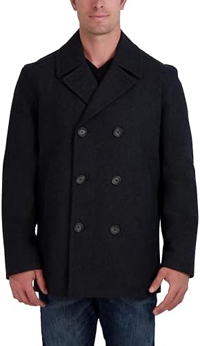 Leather Jacketz Men's Dark Navy Blue Wool Blend Peacoat - Double
