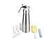 Professional Whipped Cream Dispenser with FREE Milk Frother. 1 Pint Capacity ALL ALUMINUM with LEAK PROOF LID and BONUS BOTTLE BRUSH. Make Gourmet Desserts and Coffees.