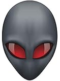 NGK Trading Creepy Black 3D Alien Head with Red Eyes (4" Tall) Truck Car Bumper Sticker Decal Wall Laptop