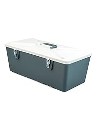 Caja de aparejos para señuelos de pesca Special Mate   Almacenamiento de cebo y cuchara para el cuerpo   Gris   blanco   Plástico duro duradero con pestillos de metal
