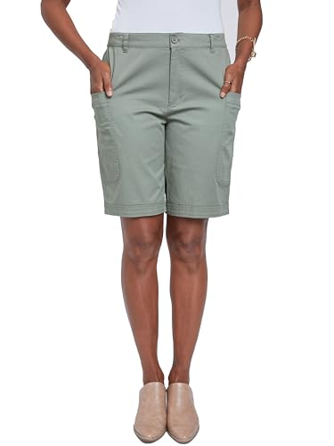 Royalty For Me Women's Wide Leg Bermuda Shorts with Big Pockets; Fern, M