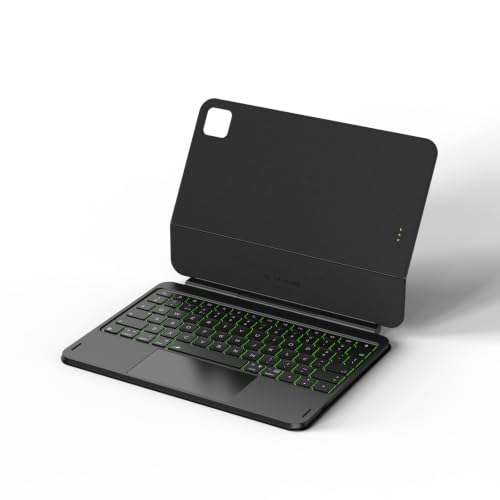 Capa com Teclado e Trackpad para iPad Air 11 Polegadas M4 2026/M3 2025/M2 2024, iPad Air 4ª/5ª 10,9 Polegadas, iPad Pro 11 Polegadas 4ª/3ª/2ª/1ª, Teclado Smart Connect com Layout Português, Preto