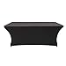 WXYSHOME 5 ft Rectangular Black Cocktail Tablecloth with Stretch Spandex Fitted Table Cover for bar Table, Wedding Table, Cocktail Table, Massage Table, Kitchen Table