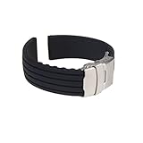 Mokingtop®New 20mm Waterproof Silicone Rubber Watch Strap Band Deployment Buckle