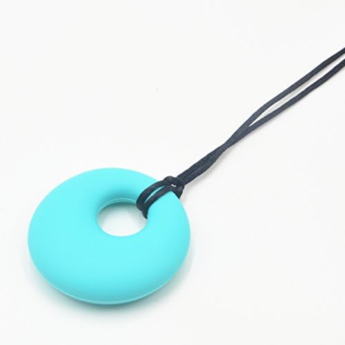 MiYaBaby Silicone Teething Necklace with Multi-Color for Baby,BPA-Free Teething Beads Toys,Safe for Mom to Wear,Turquoise