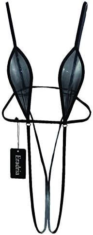 Honanda Women's Teeny Weeny Bikini One Pc Sheer Micrfo Bikini Beachwear Set