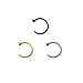Gold I.P Plated Black Anodized Titanuim and 316l Surgical Steel Nose Ring with Flat Back - 18 Gauge- 5/16" Length - Sold As a Set of 3 By Eg Gifts