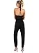 Romwe Women's Sexy Sleeveless Surplice Top Pocket Front Wide Tapered Romper Jumpsuit Black L
