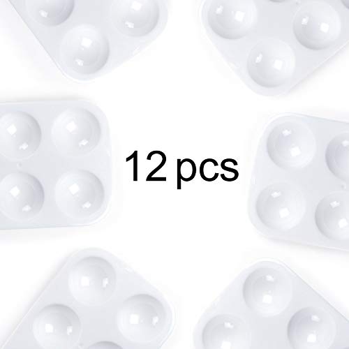 12 Pack Artist Paint Palettes 6 Color Slot Trays for Watercolor, Acrylic, Oil Paints 5" x 3.5"