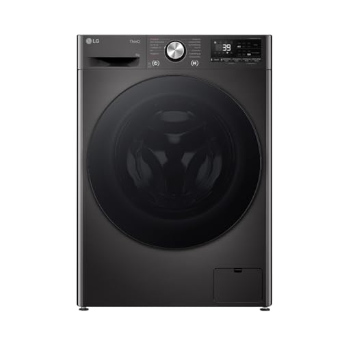 LG F2V7SLIM9B kompakte SLIM Waschmaschine (9 kg, Energieklasse A-10%, 1.200 U/Min.) mit AI Wash mit AI DD (TurboWash 360°, Allergy Care, AquaLock), Schwarz