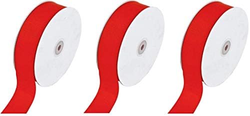 Creative Ideas Solid Grosgrain Ribbon, 1-1/2-Inch by 50-Yard, Red (Тhree Pаck)