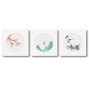 Canvas Wall Art Four Season View Painting Artwork for Home Prints Framed - 12"x12"x3 Panels