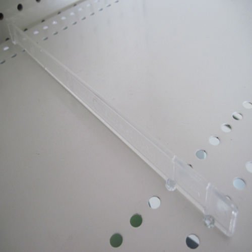 Clear Plastic Gondola Shelf Dividers, Universal Fits All Gondola Shelving up to 24" D - 10 Pack