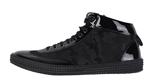 JIMMY CHOO Varley Patent Leather & Camoflauged Nylon High-Top (8 US, 41 EU)