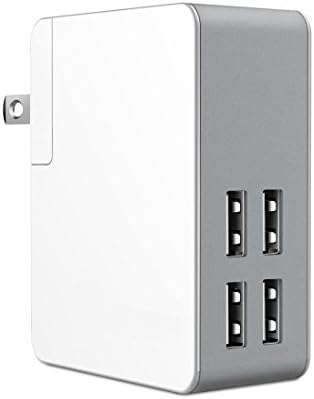 EasyLink 4 Port USB Charger Fast Charger 40W 5V8A with interchangable US/ EU/ UK Plug for iPhone/ iPad/ Smartphone/ Tablet/ HUAWEI/ SAMSUNG/ LG/ SONY/ Camera, Wall Charger Travel Charger Quick Charge
