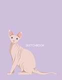sketchbook: Sphynx cat on purple cover (8.5 x 11) inches 110 pages, Blank Unlined Paper for Sketchin by cutie cat