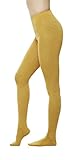 Women Color Flat knit Sweater tights (One Size : XS to M, Mustard)