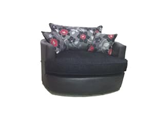 Large Cuddle swivel chair in Black/Floral: Amazon.co.uk ...