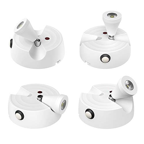 Olafus 4 Pack LED Spotlight, 200LM Wireless Accent Lights Battery Operated, Dimmable LED Puck Light with Remote, 2700K Warm White Uplight, Rotatable Art Lights for Paintings, Picture, Artwork Closet